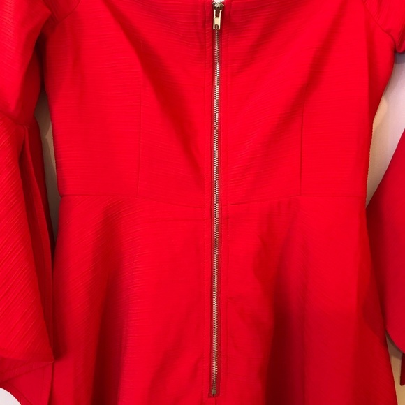J.O.A. Red Bell Sleeve Off the Shoulder Dress Women's Size XS - Picture 11 of 14